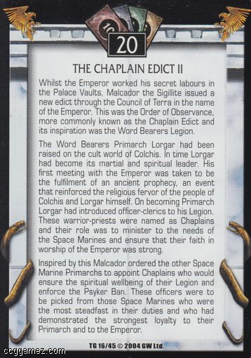 The Chaplain Edict II